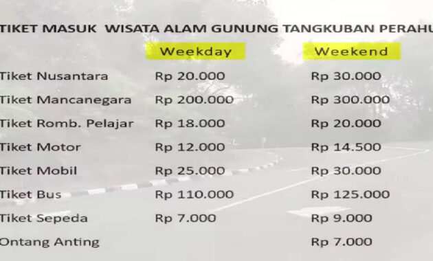Tiket masuk kawah domas tangkuban perahu